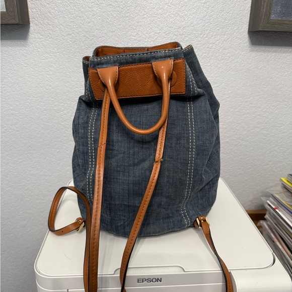 Michael Kors Blue and Brown Backpack main image 4